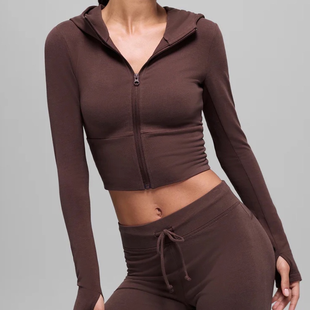 Alo Yoga Sway Full Zip Hoodie Brownstone XS
